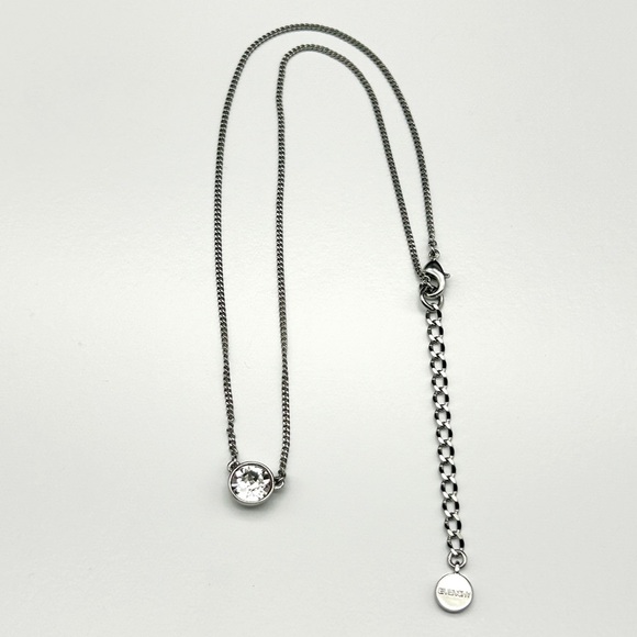 Givenchy Classic Silver Tone Crystal Pendant Necklace 16-18” EEUC - Picture 8 of 10